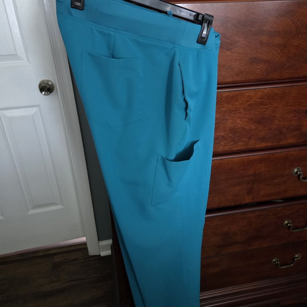 Womens Mandala 9 Pocket Teal Cargo Pants
